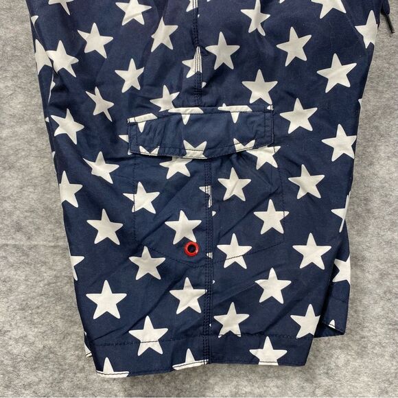 Old Navy Mens Red/Blue/White Star Designed‎ Swim Board Shorts Size M - Picture 5 of 9